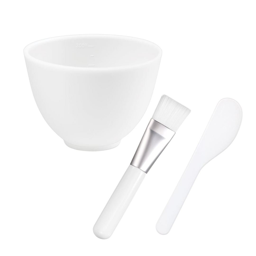 Mask Bowl, Brush & Spatula White (3-pc set)